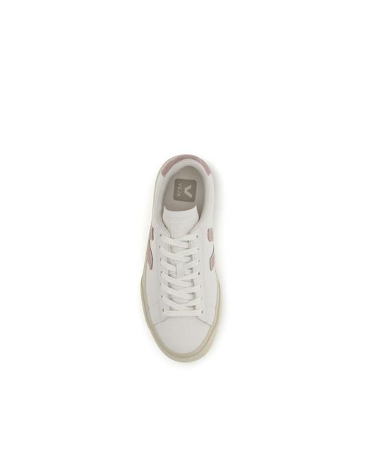 Veja White Calf Leather Bos Taurus Low Top Sneakers
