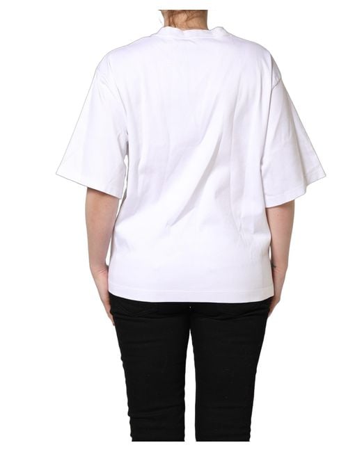 Dolce & Gabbana White I'm A Super Model Fan Print Jersey T