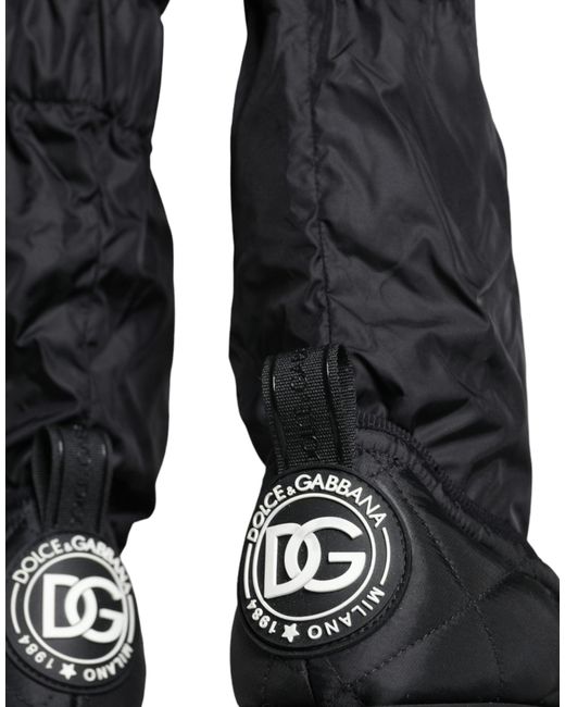 Dolce & Gabbana Black Quilted High Top Boots Sneakers Shoes for men