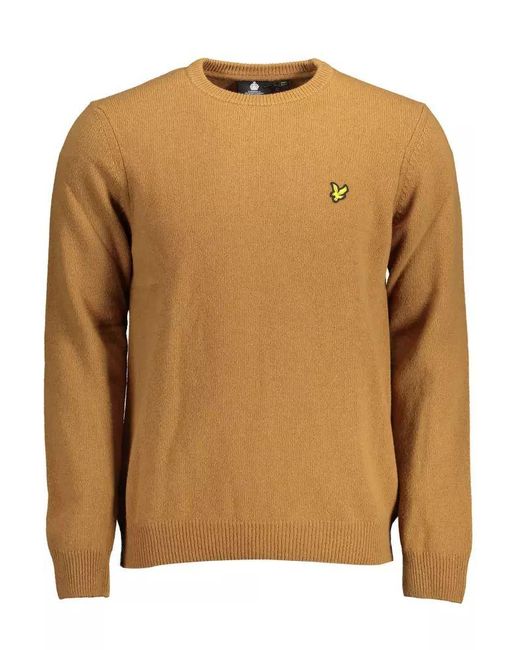 Lyle & Scott Classic Wool Blend Brown Sweater for men