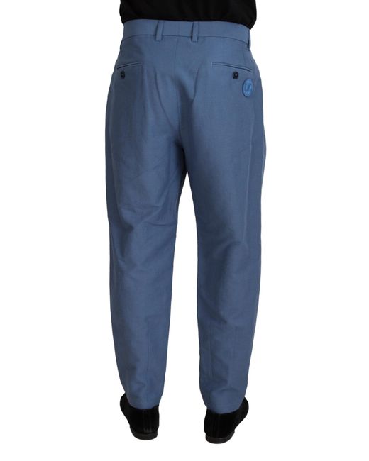 Dolce & Gabbana Blue Pleated Trousers Pt01 for men
