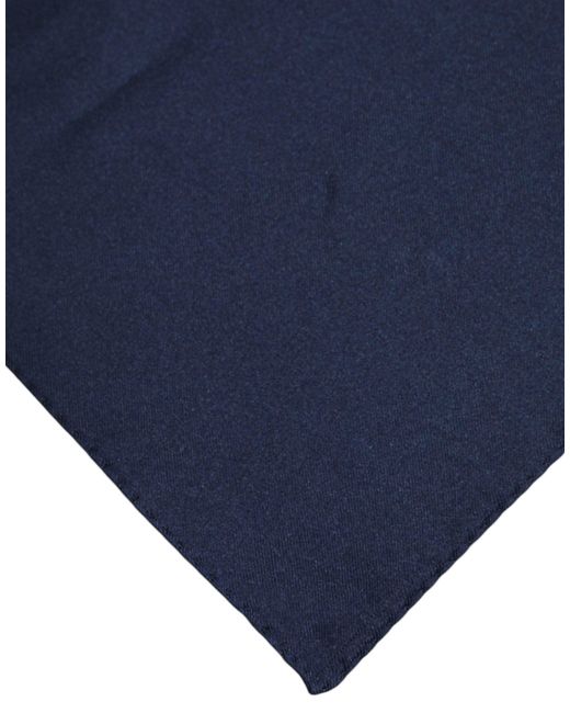 Dolce & Gabbana Dark Blue Silk Square Men Foulard Scarf for men