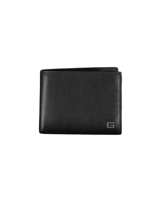Guess Black Sleek Leather Dual Compartment Wallet for men