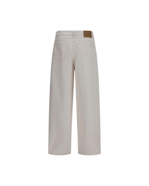AMI Gray White Cotton Jeans Denim for men