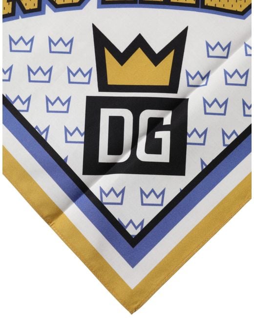 Dolce & Gabbana Blue Dg Royals Square Foulard 50Cm X 50Cm Scarf for men
