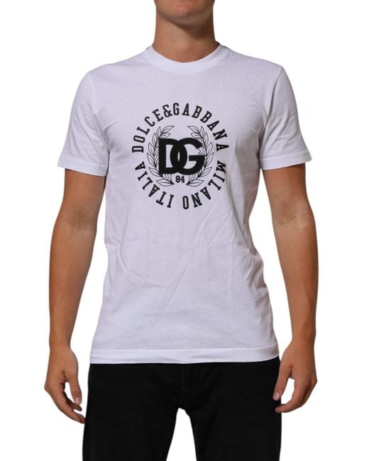 Dolce & Gabbana White Logo Graphic Tee for men