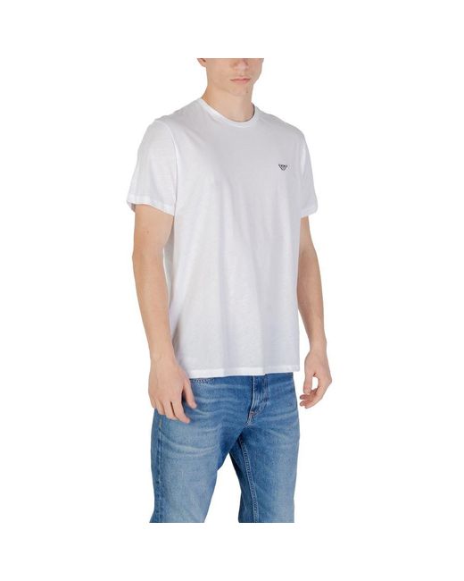 EA7 Blue White Cotton T for men