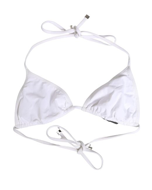 Dolce & Gabbana White Triangle Bikini Top
