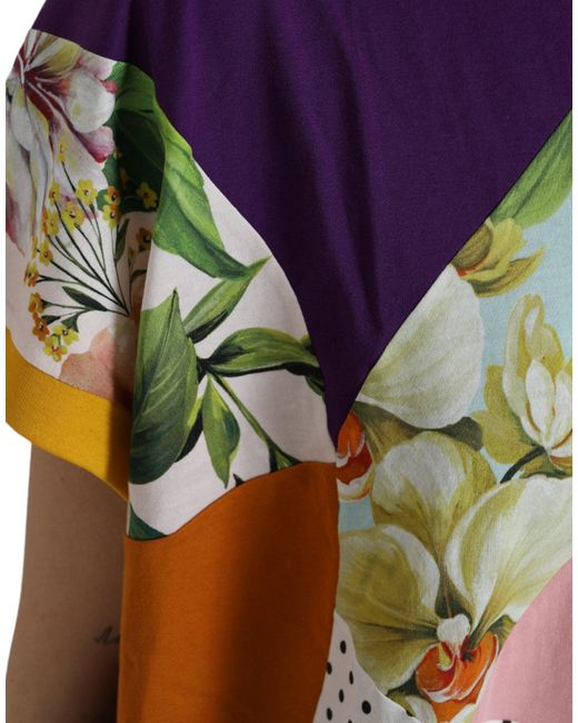 Dolce & Gabbana Multicolor Patchwork Cotton Silk Blouse Top