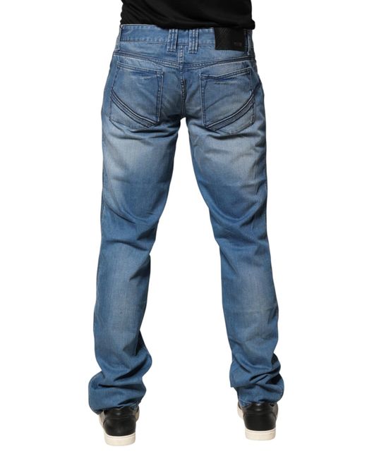 Verri Blue Washed Cotton Skinny Fit Men Denim Trouser Jeans for men