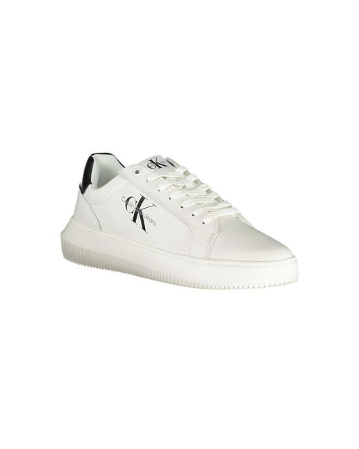 Calvin Klein White Leather Chunky Cupsole Trainers for men