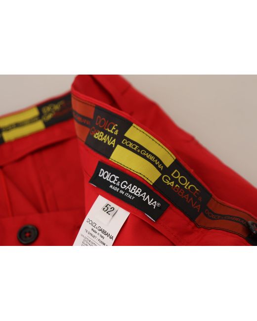 Dolce & Gabbana Red Elegant Slim Fit Crimson Chinos for men