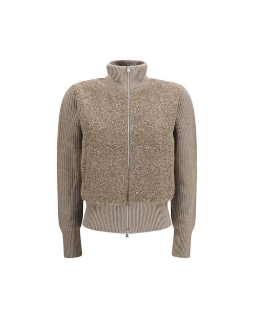 Herno Gray Beige Wool Oves Aries Cardigan