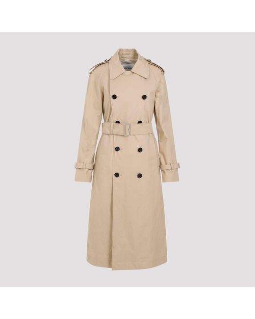 Burberry Natural Flax Beige Cotton Trench