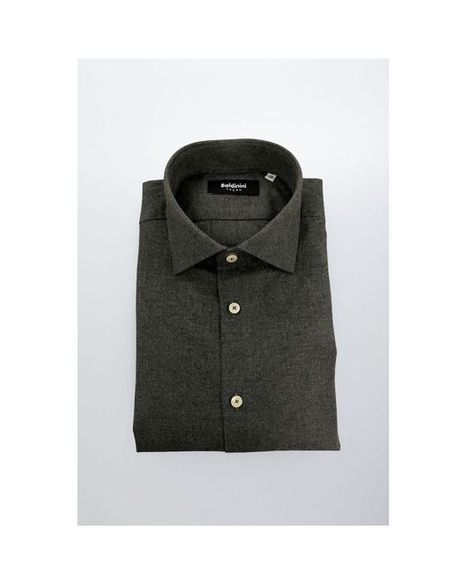 Baldinini Green Gray Cotton Men Shirt for men