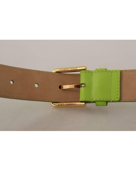 Dolce & Gabbana Green Elegant Leather Belt With Mini Bag Accessory