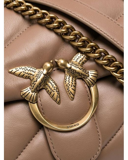 Pinko Brown Love Classic Puff Shoulder Bag