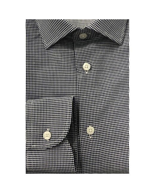 Baldinini Gray Blue Cotton Men Shirt for men
