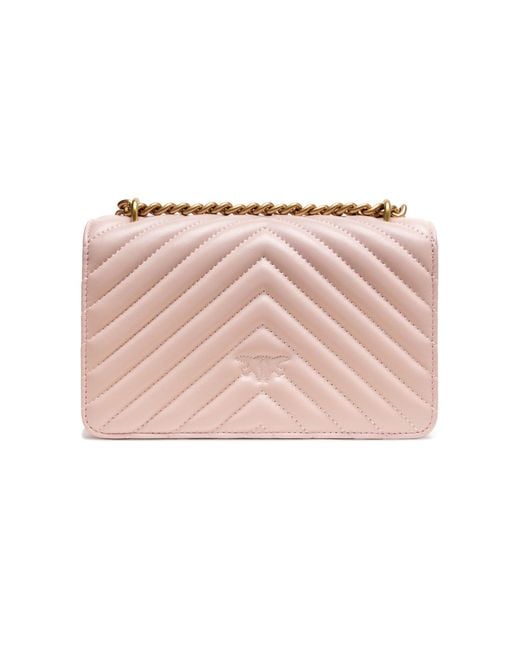Pinko Powder Pink Mini Love Bag One Chevron