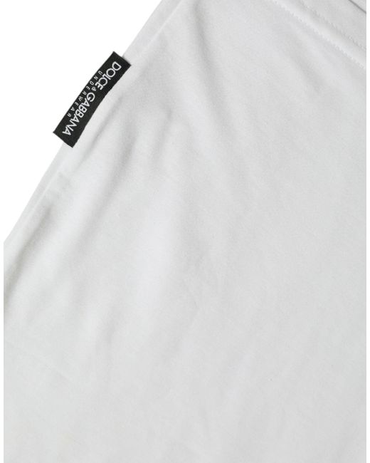 Dolce & Gabbana White Cotton V-Neck Short Sleeve Underwear T-Shirt for men