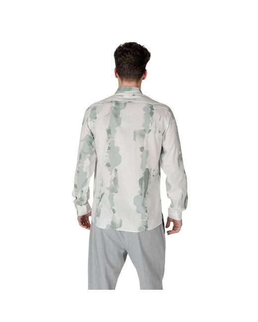 Antony Morato Gray Green Viscose Shirt for men