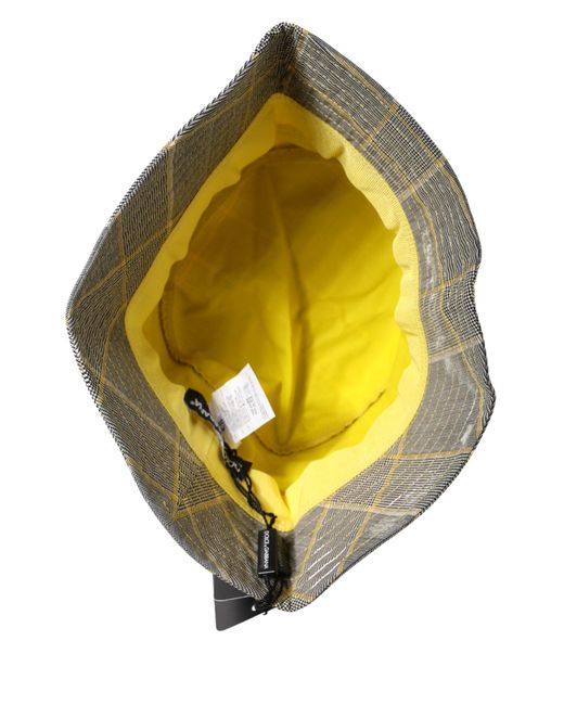 Dolce & Gabbana Men Gray Checkered Bucket Fisherman Capello Hat for men
