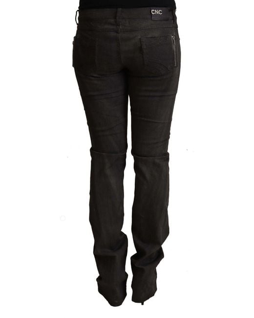 CoSTUME NATIONAL Black Cotton Mid Waist Skinny Pants