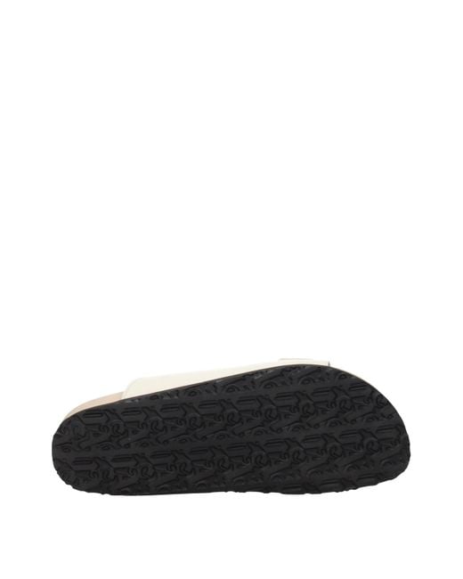 Palm Angels White Beige Leather Slippers Sandals for men