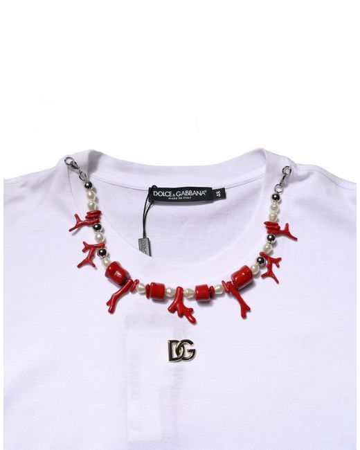 Dolce & Gabbana White Short Sleeve Crew Neck Tshirt for men