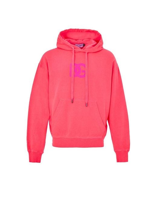 Dolce & Gabbana Pink Hoodies for men