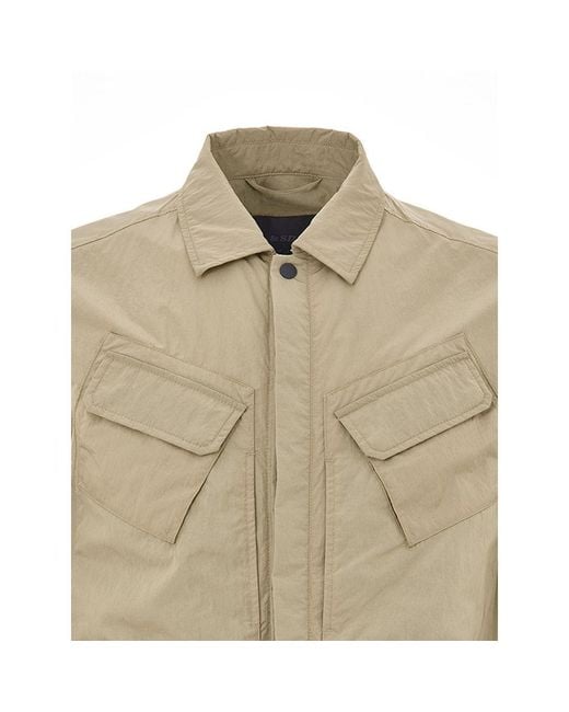 Paul & Shark Natural Leather Biker Jacket With Hardware for men