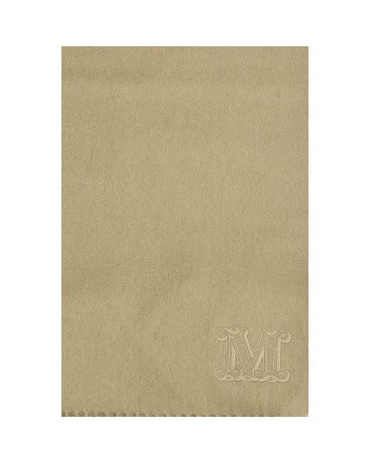 Max Mara Green Beige Cashmere Scarf