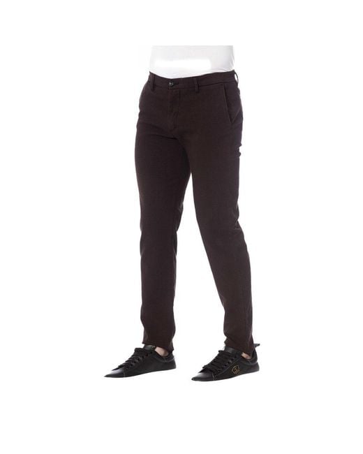 Trussardi Black Brown Cotton Men Trouser for men