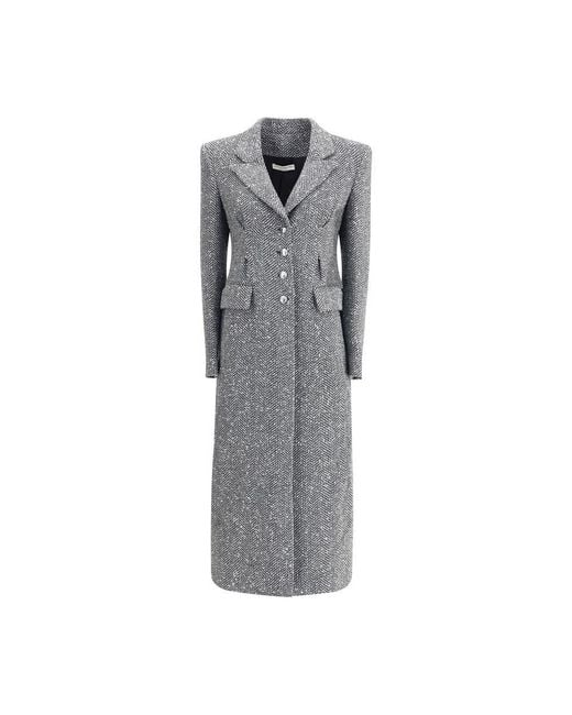 Alessandra Rich Gray Tweed Long Coat