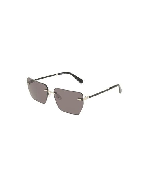 Calvin Klein Gray Argento Metallo Sunglass for men