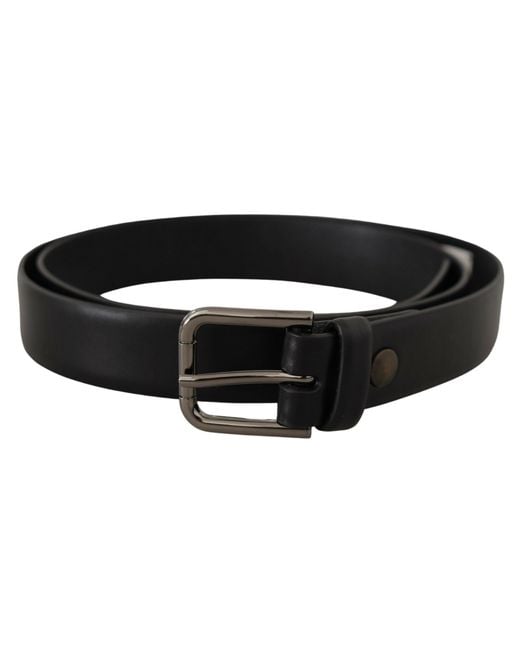 Dolce & Gabbana Black Elegant Leather Classic Belt for men