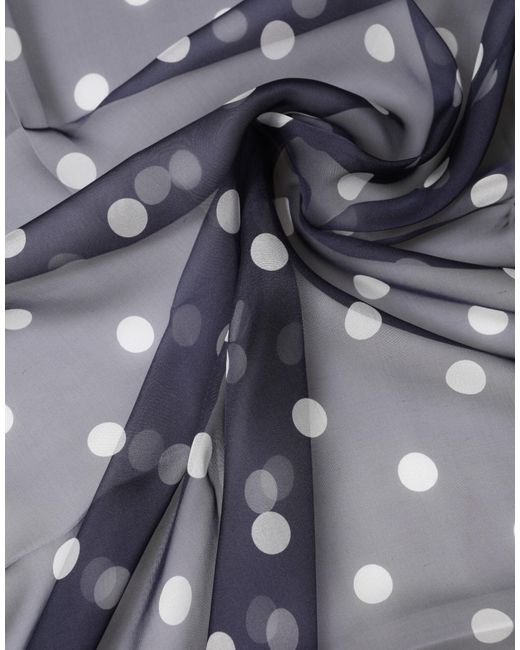 Dolce & Gabbana Blue Polka Dot Silk Neck Wrap Shawl 205Cm X 132Cm Scarf for men