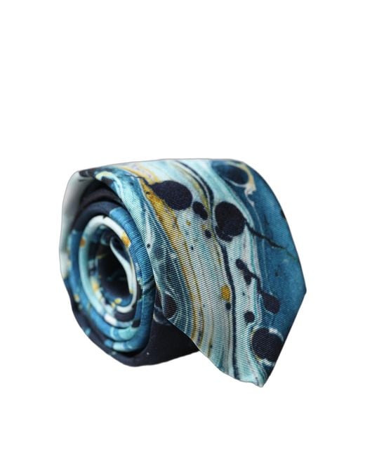 Dolce & Gabbana Multicolor Patterned Silk Adjustable Tied Necktie Tie for men