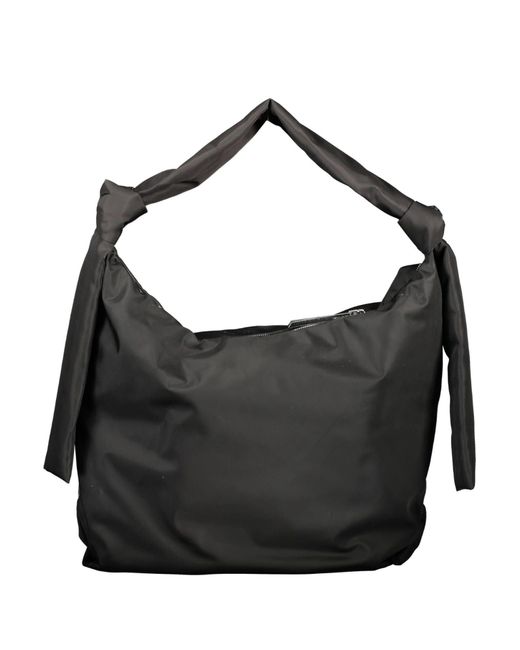 Calvin Klein Black Elegant Shoulder Bag With Logo Appliqué