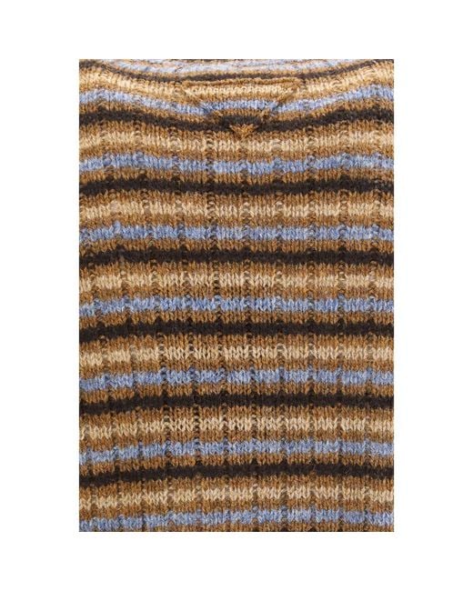 Prada Brown Multicolor Wool Oves Aries Sweatshirt for men