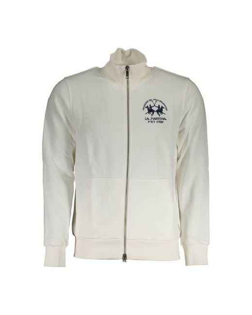 La Martina Gray Cotton Sweater for men