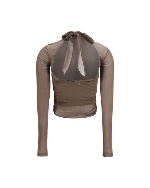 Lemaire Brown Polyamide Pattern Shirt