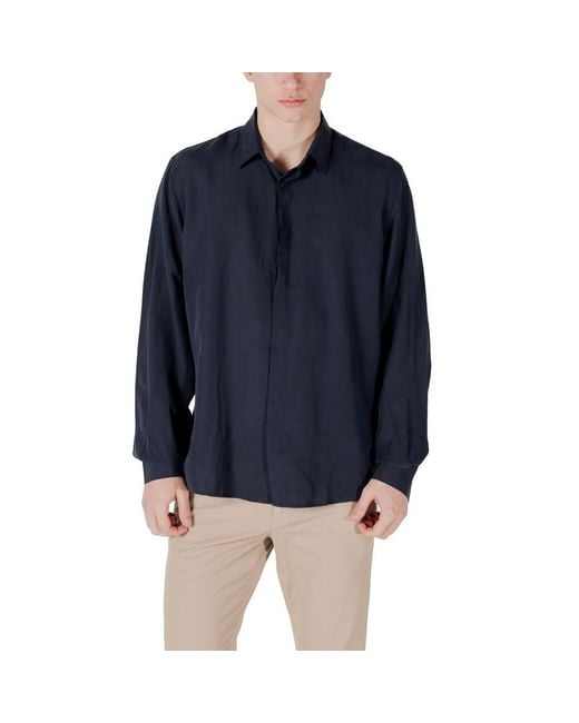 Antony Morato Blue Lyocell Shirt for men