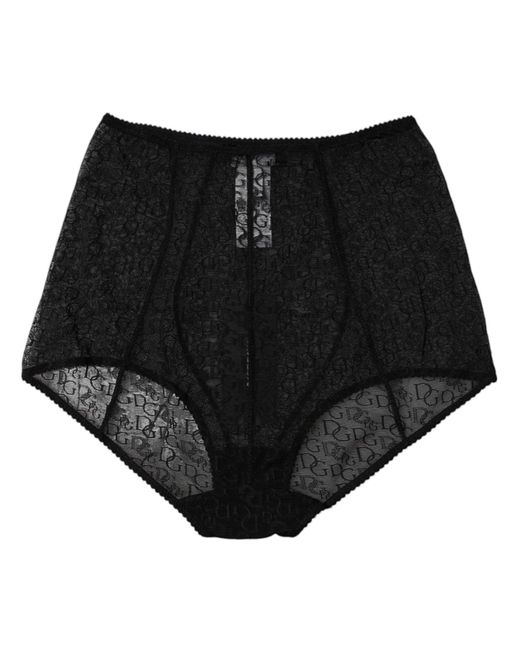 Dolce & Gabbana Black Logo Girdle High Waist Panty Underwear