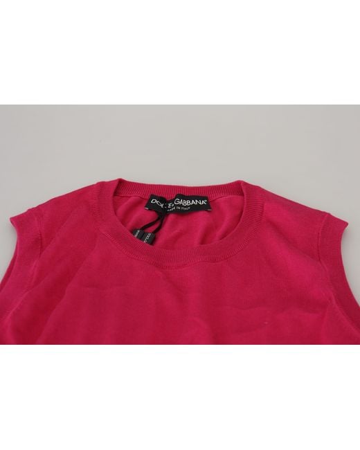 Dolce & Gabbana Red Silk Tank