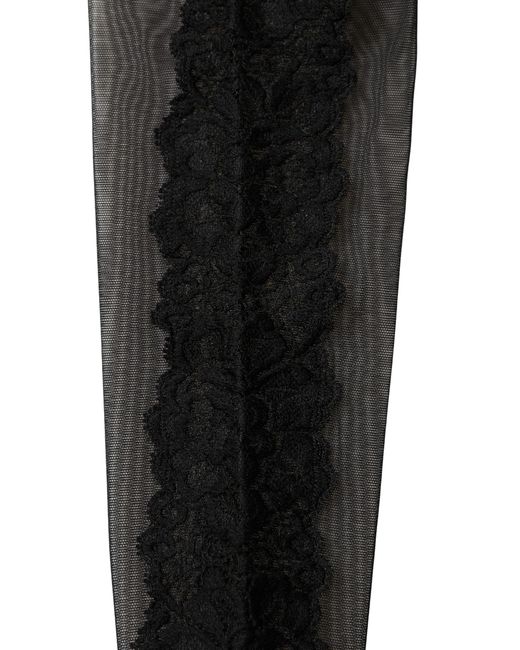 Dolce & Gabbana Black Nylon Mesh Sheer Calf Long Accessory Socks