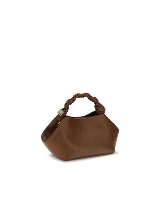 Ganni Brown Recycled Leather Shoulder Bag