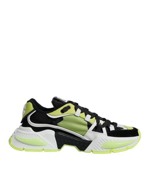 Dolce & Gabbana Green Multicolor Airmaster Low Top Sneakers Shoes for men