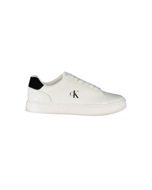 Calvin Klein White Low Top Logo Sneakers for men