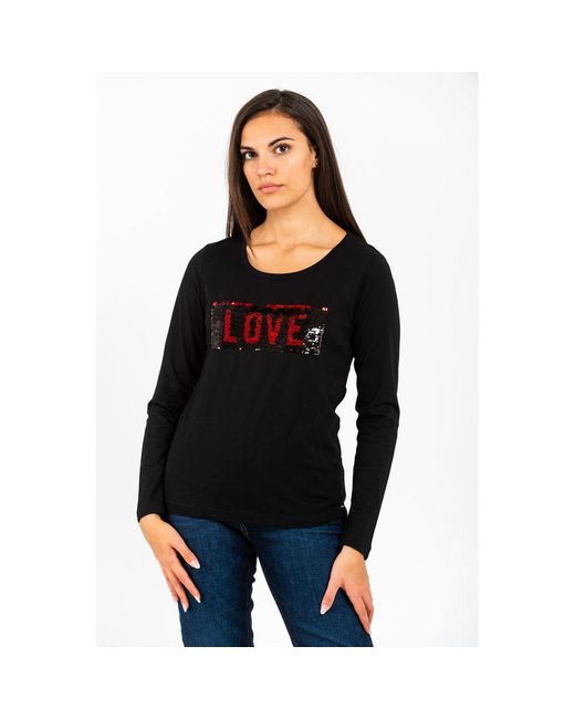 Gas Black Cotton Long Sleeve T